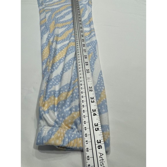 PJ Salvage Tiger Dots Pajama Pants Womens XS Ice Blue Yellow Drawstring Waist - Picture 11 of 13
